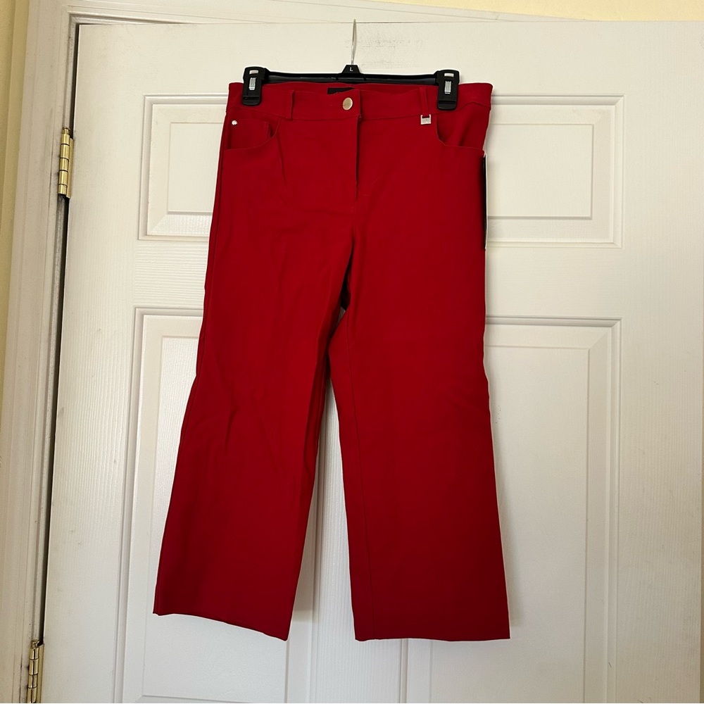 NWT Rekucci Red Cropped Capri Pants Iconic 5 Pocket Easy Fit Capris Size 4